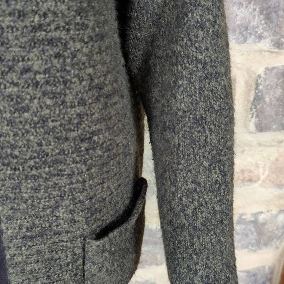 MARLED Reunited green black open front cardigan sweater size small Pockets Long - Picture 4 of 11